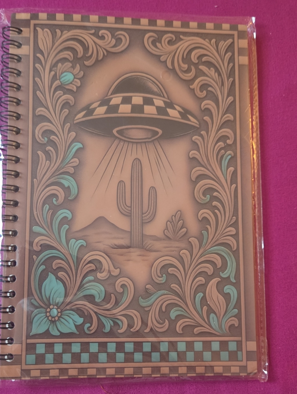 Western Spiral Notebook with Turquoise Accents - Home Office Journal